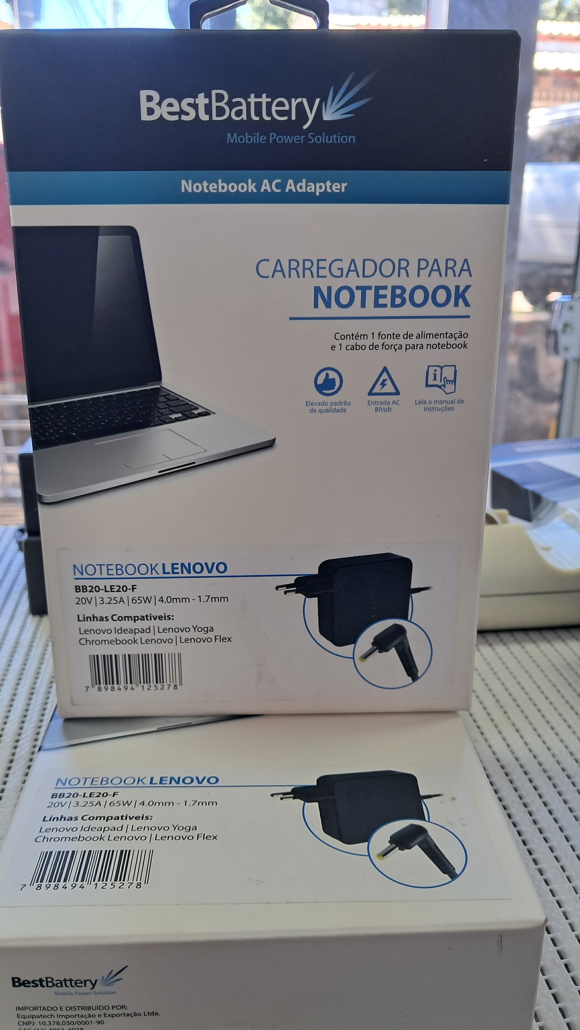 Fonte (Carregador) Compatível - CARREGADOR LENOVO 20V 3.25A 65W - foto 1