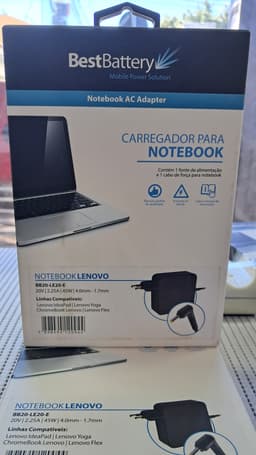 Fonte (Carregador) Compatível - CARREGADOR LENOVO 20V 2.25A 45W