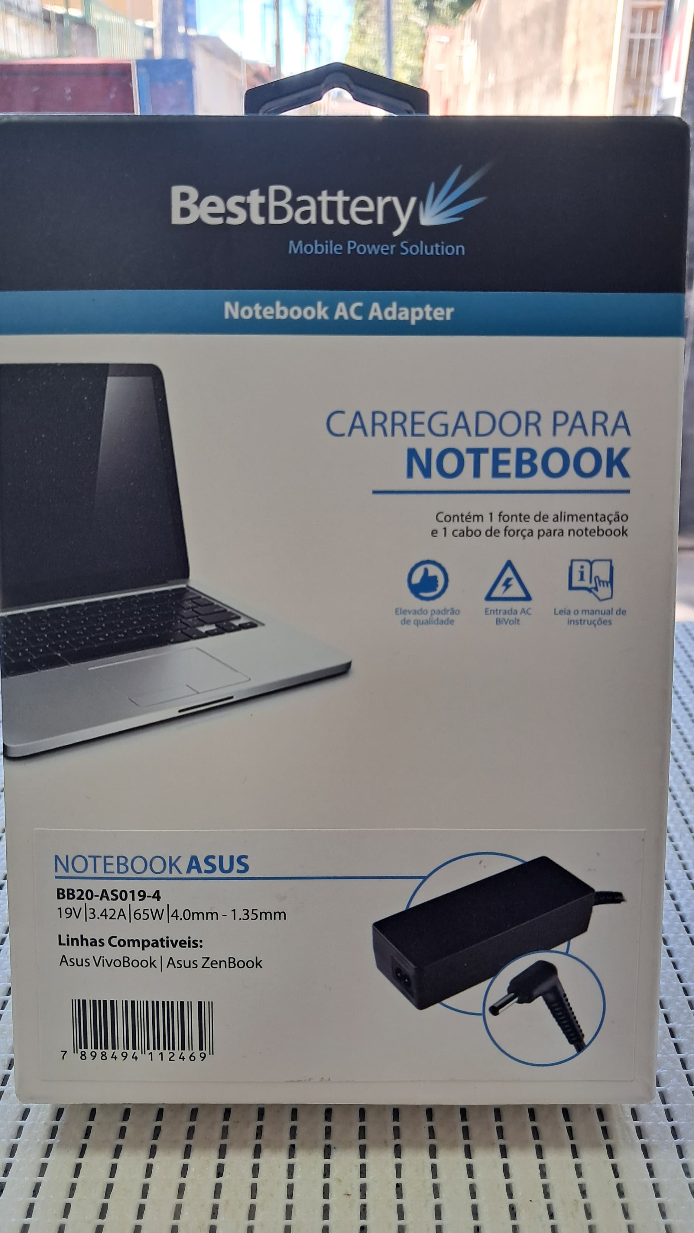 Fonte (Carregador) Compatível - CARREGADOR ASUS 19V 3.42A 65W - foto 1